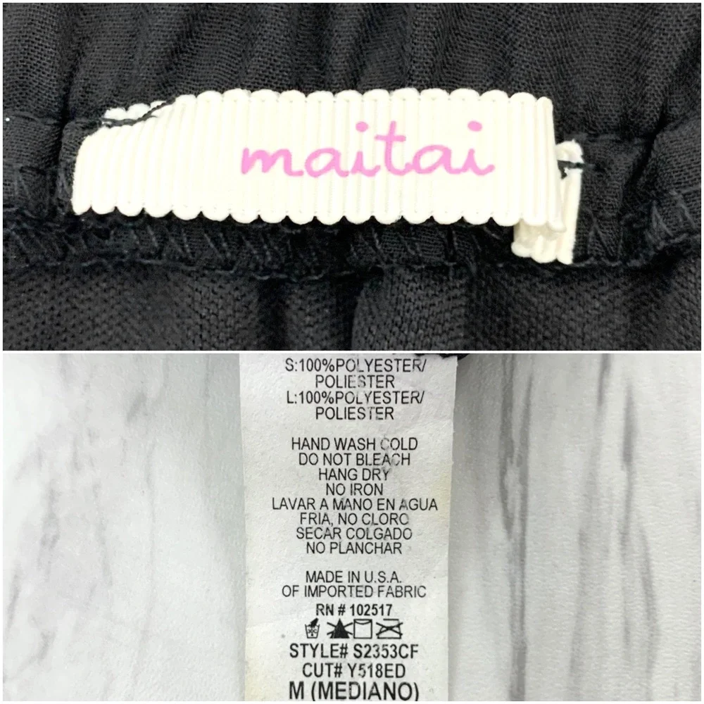 Mai Tai- Black Lace Pleat Midi Skirt Size Med - Picture 6 of 6